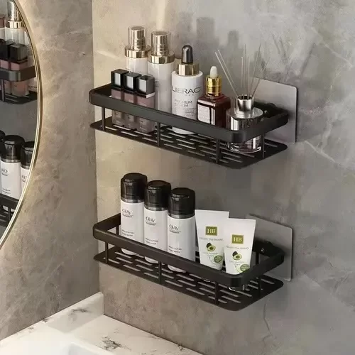 Producto - Estante Autoadhesivo De Aluminio Reforzado Baño Cocina - Plateado