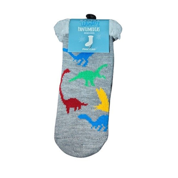 Producto - Medias pantumedias Niño 4a6 gris dinos