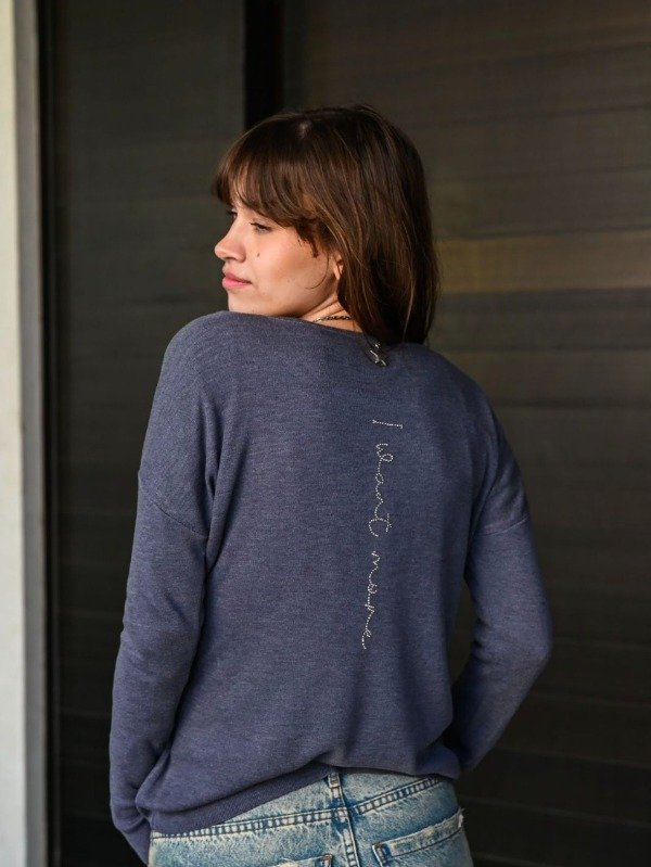 Producto - SWEATER VITTO GRIS NOCHE I WANT MORE TACHAS