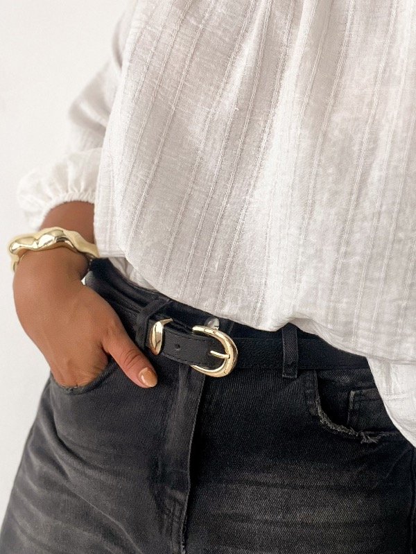 Producto - Cinto Lu Negro Hebilla Dorado