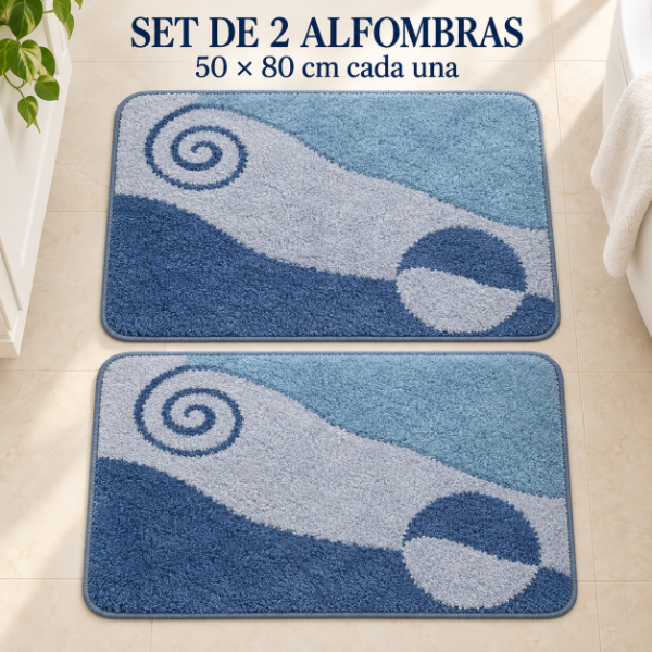 Producto - SET DE 2 ALFOMBRAS PIE DE CAMA GRUESAS 50X80CM ART DECO - 5