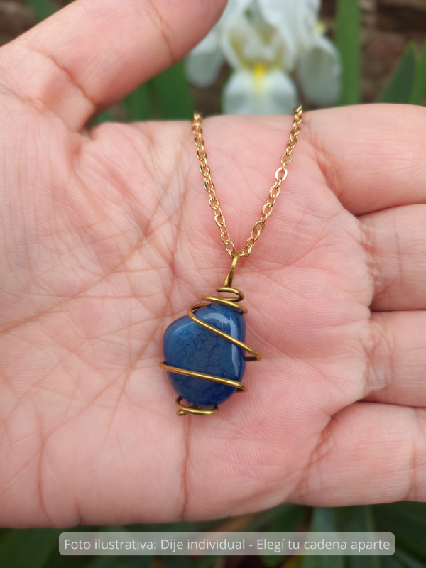 Producto - Dije Agata Azul - Orbita Solar