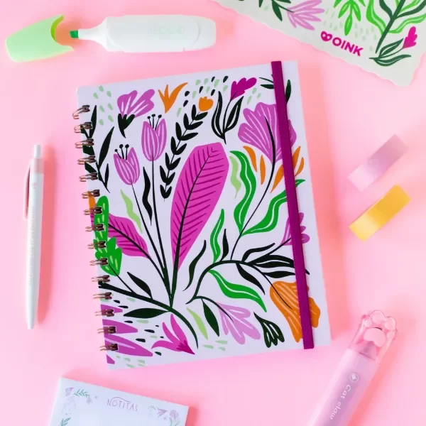 Producto - CUADERNO A5 TAPA DURA FLORES