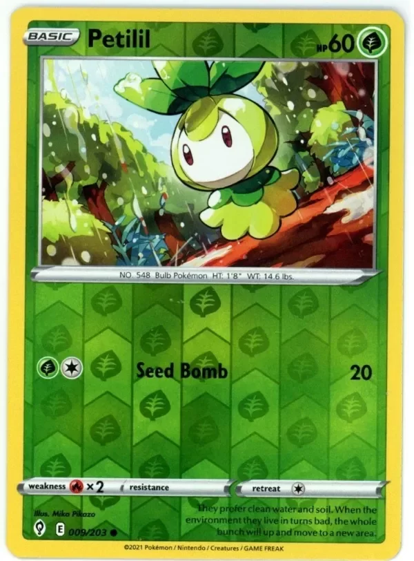 Producto - Pokemon TCG Petilil 009/203 Swsh07: Evolving Skies Reverse Holo