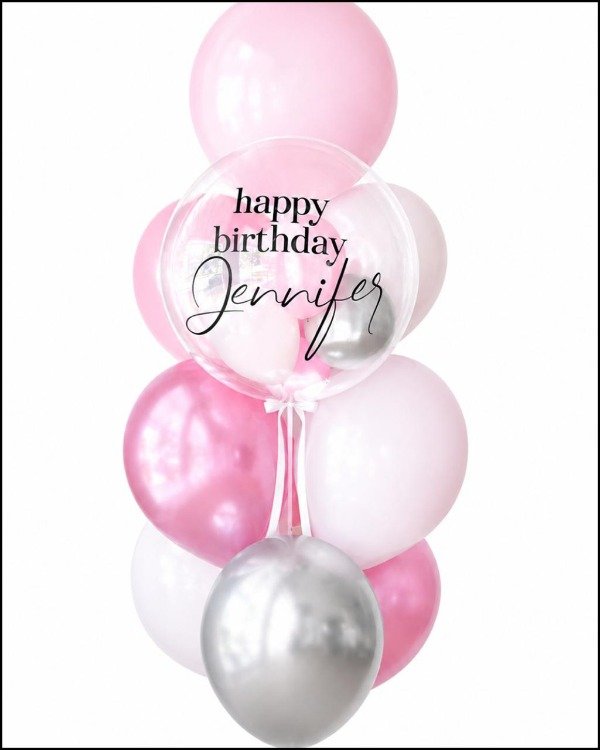 Producto - BOUQUET DE 10 GLOBOS + 1 BURBUJA PERSONALIZDA