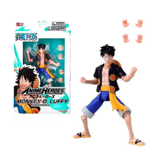 Producto - Monkey D. Luffy Dressrosa Ver. - ONE PIECE Anime Heroes (BANDAI) c/articulación