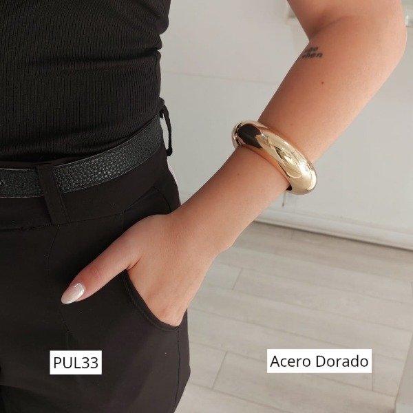 Producto - Pulsera bombe fina dor/plat.