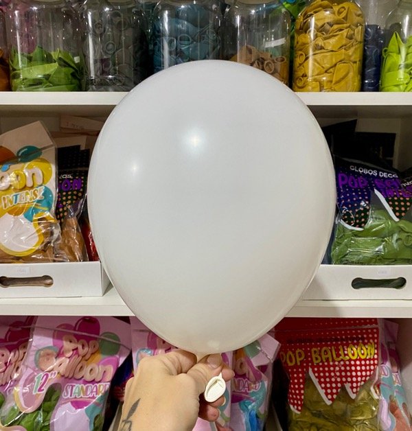 Producto - GLOBO GLOBBY 9" LISO STANDARD BLANCO X 25 UNID.