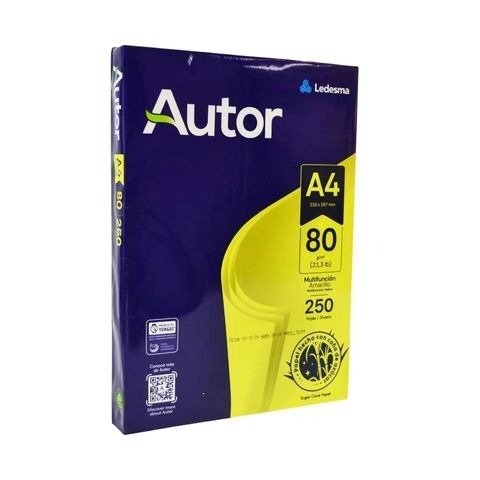 Producto - HOJA A4 AUTOR POR UNIDAD 80gr AMARILLA