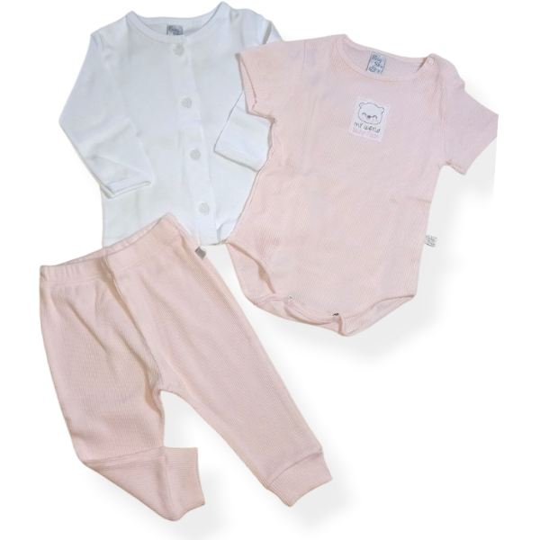 Producto - Conjunto body + campera + pantalon rosa
