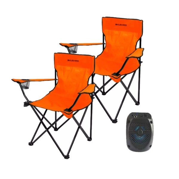 Producto - combo 2 sillas plegables playera camping aire libre mas parlante portatil