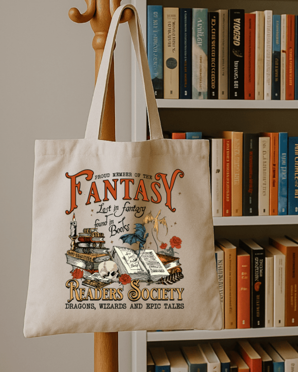 Producto - Tote bag / "Fantasy Readers Society" lienzo crudo