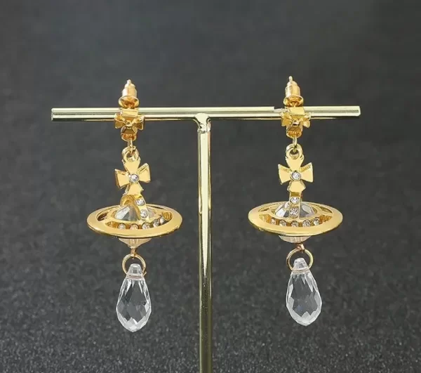 Producto - Aros Cristal Dorado Vivienne w