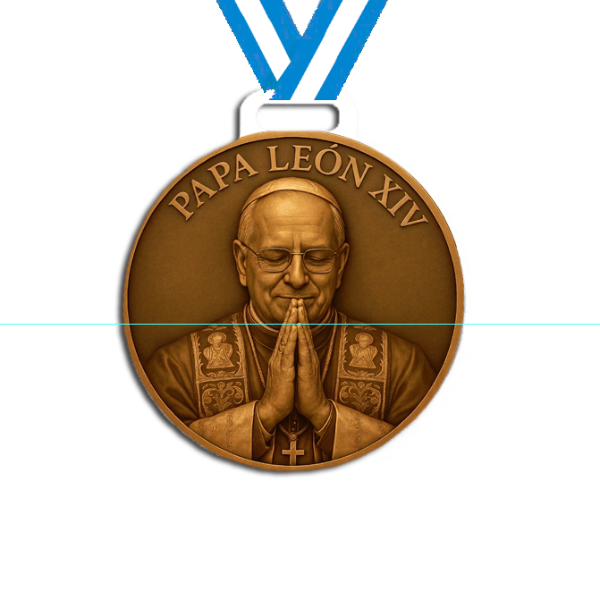 Producto - Medalla Plastica Personalizada visita Papa León XIV #15 - 5