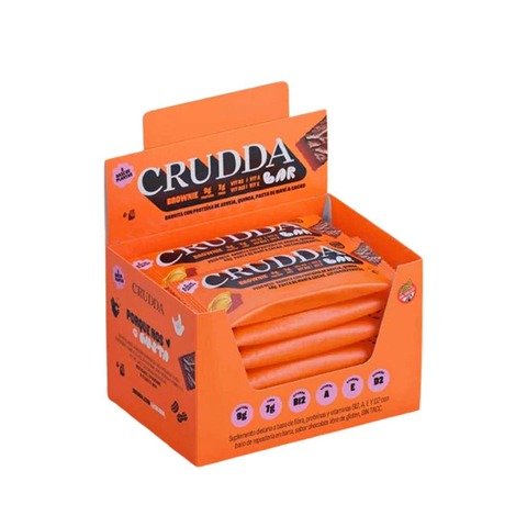 Producto - Caja cerrada x 10u. barras proteica sabor BROWNIE - Crudda