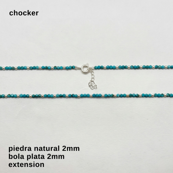 Producto - CHO #FP - Chocker piedra natural triple 2mm (DÓLAR)
