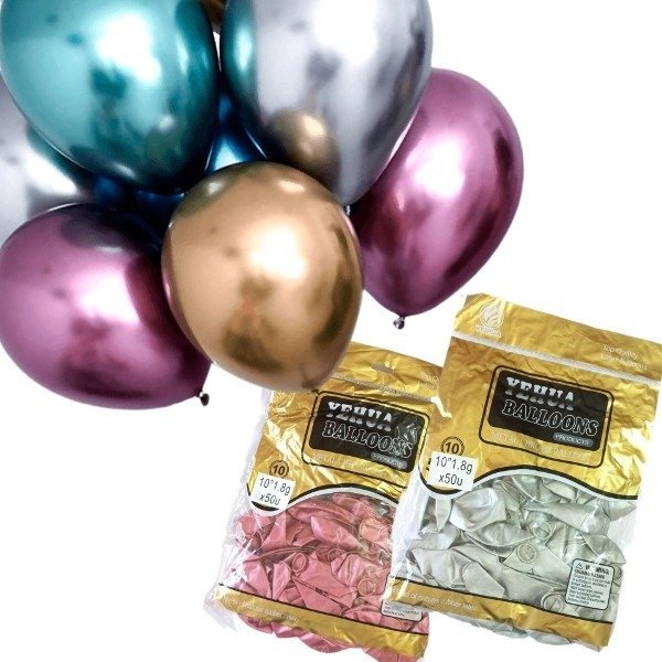 Producto - Globos Cromados "Yehua" 10" x50 unidades