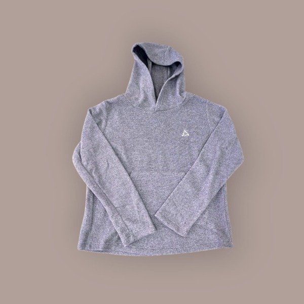 Producto - Buzo gris con capucha jaspeado polar