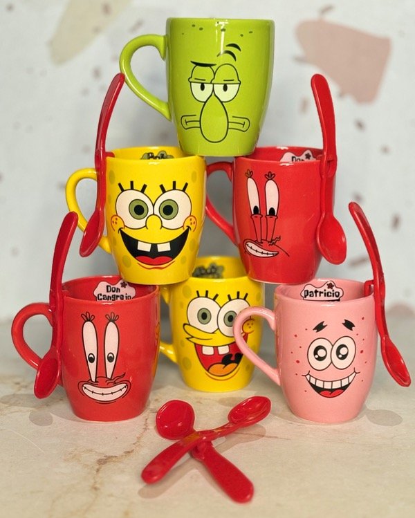 Producto - Kit Bob Esponja "6 Bombé de colores + 6 Cucharitas"