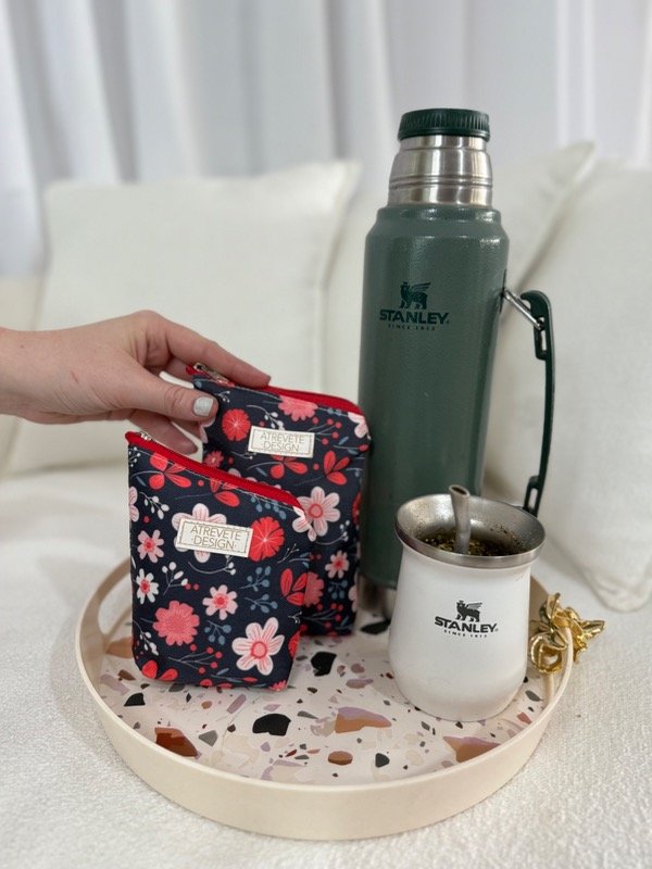 Producto - Yerbera y azucarera - flores rojas