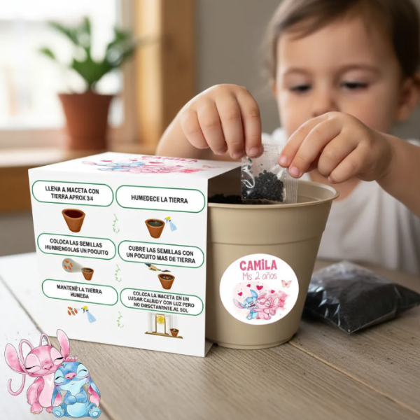 Producto - Kit Imprimible Porta maceta Para Kit Siembra Stitch y Angel
