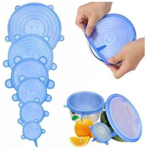 Producto - Set x 6 tapas de silicona reutilizables ajustables