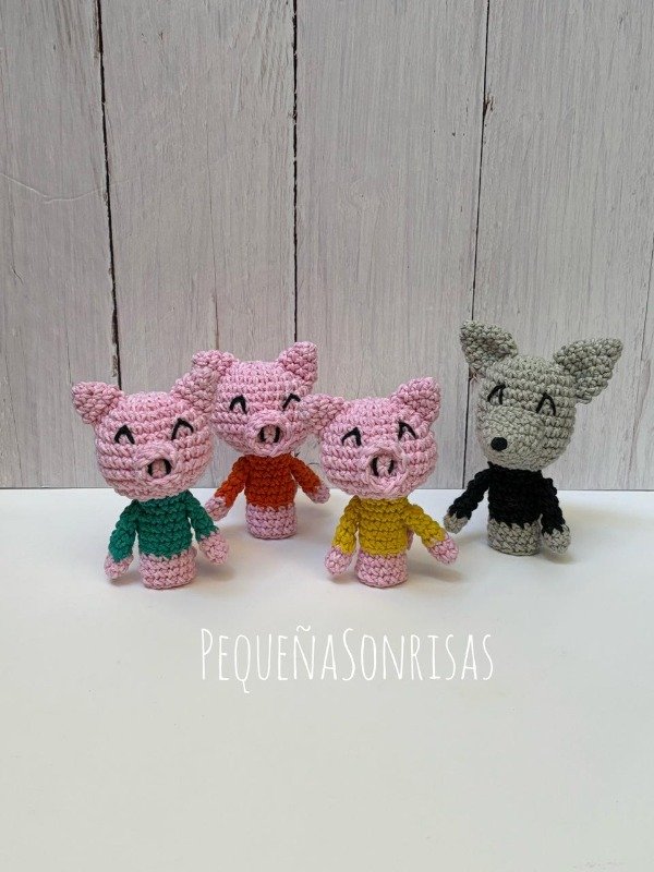 Producto - TÍTERES DE DEDO "LOS TRES CHANCHITOS Y EL LOBO" - 2