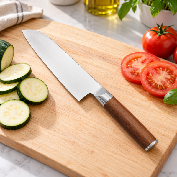 Producto - CUCHILLA PROFESIONAL SANTOKU 32CM THE KITCHEN ACERO Y MADERA - 2