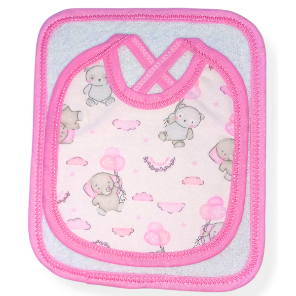 Producto - Babero con babita animales rosa