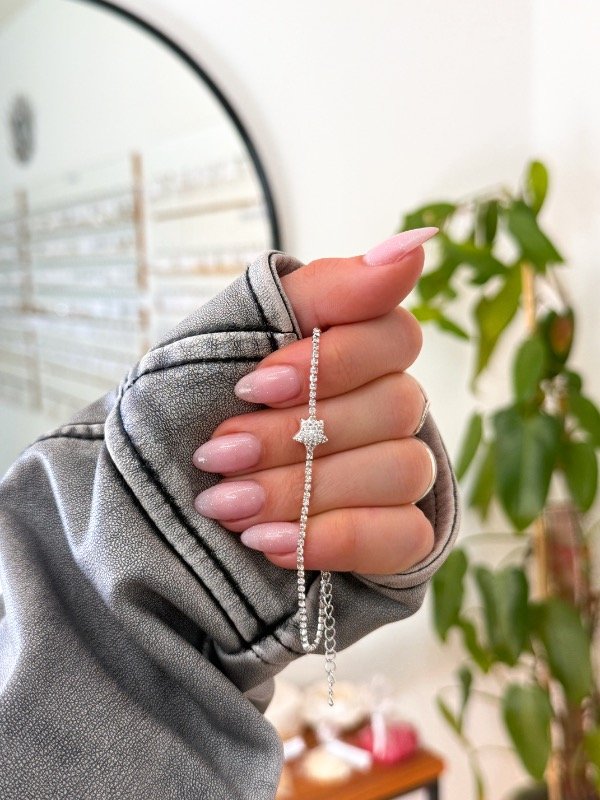 Producto - Pulsera acero blanco estrella inflada cúbics