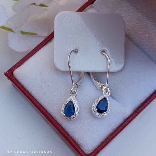 Producto - Aros brisura italianos gota color azul