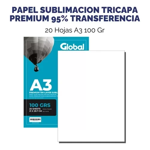 Producto - Papel Tricapa Para Sublimacion A4 100gr X20 hojas