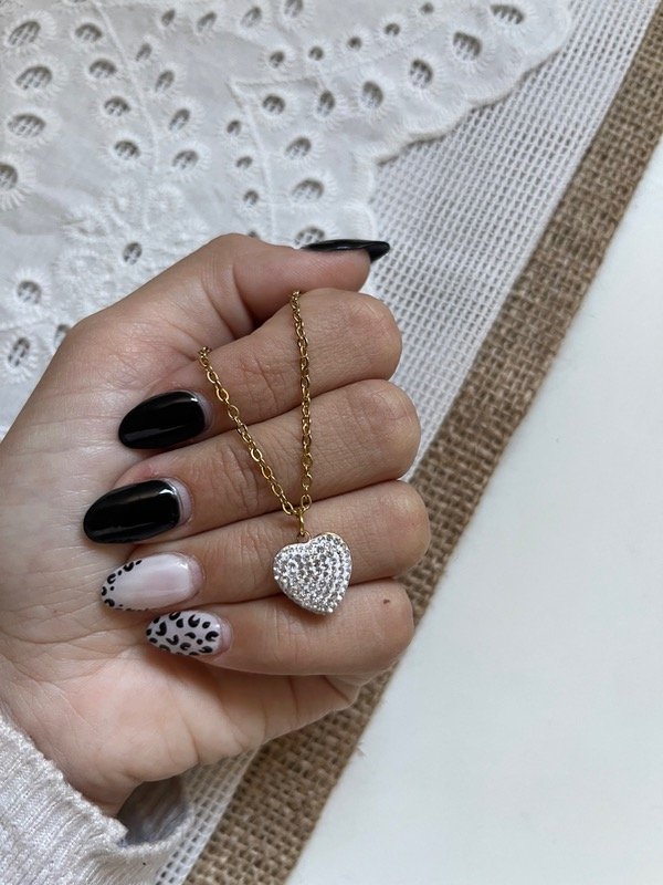 Producto - Collar dije con microcristales- corazón