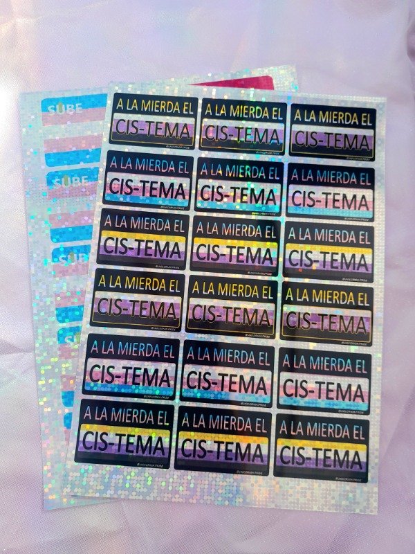Producto - Impresión de stickers en hoja A4 autoadhesiva holográfica