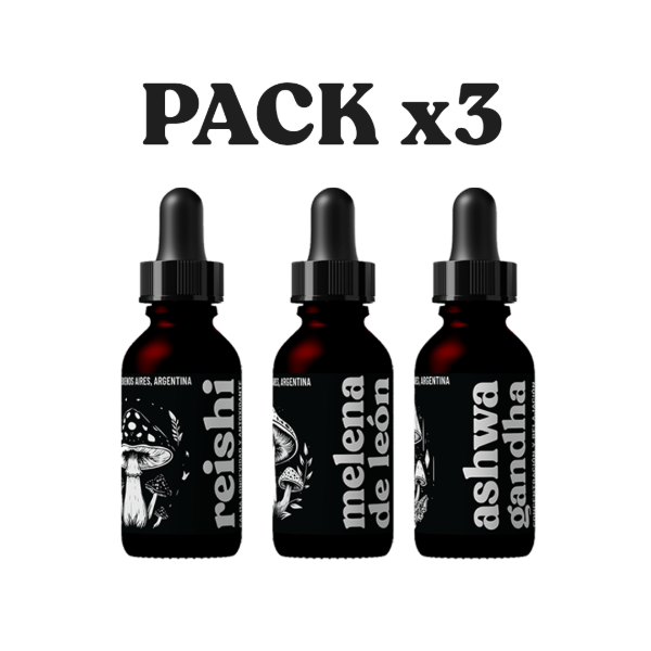 Producto - Pack x3 Doble Extracto 30ml Ashwagandha Reishi Cordyceps
