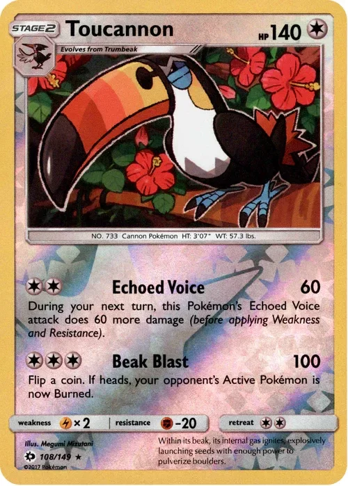 Producto - Toucannon - 108/149 - Sun and Moon - Reverse Holo