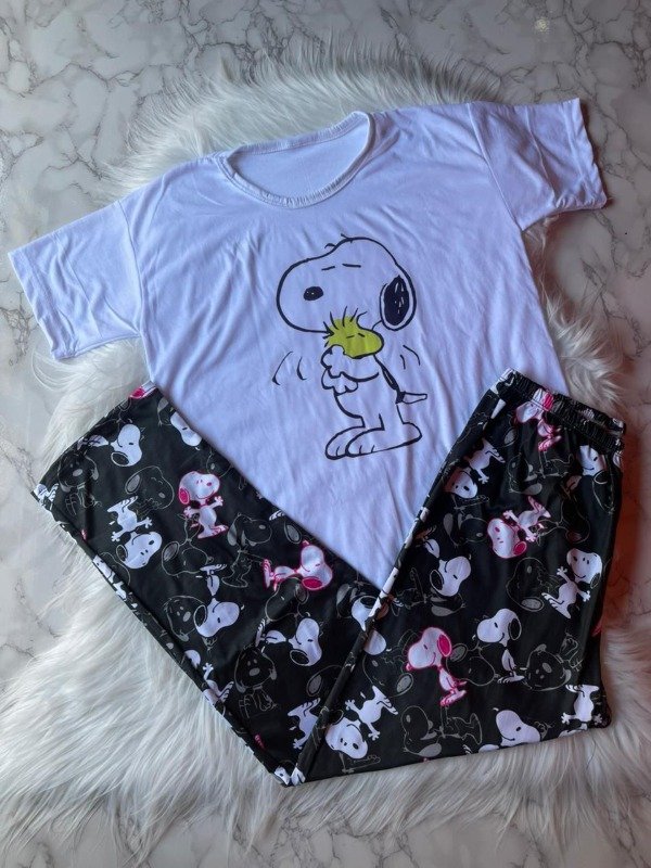Producto - Pijama animado modal soft pantalón y remera manga corta - Snoopy