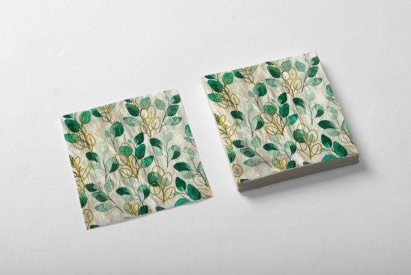 Producto - SERVILLETA OLIVO DETALLES DORADO X 20