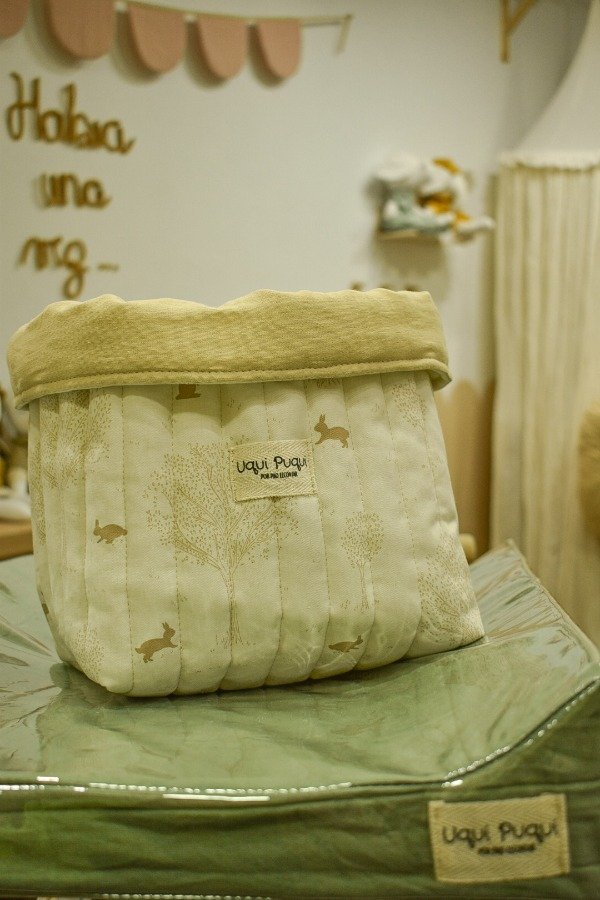 Producto - Cesto Pañalero y Organizador Acolchado - Colección Dulce Nido