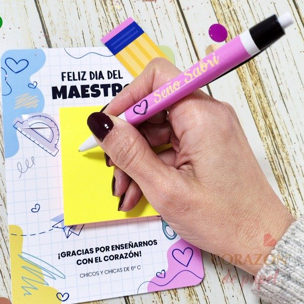 Producto - TARJETON para Post it y Señalador Día del Maestro - 2