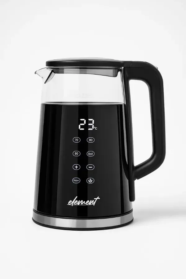 Producto - Pava Jarra Eléctrica Digital Element Vidrio. Hk-155 Negro - 1
