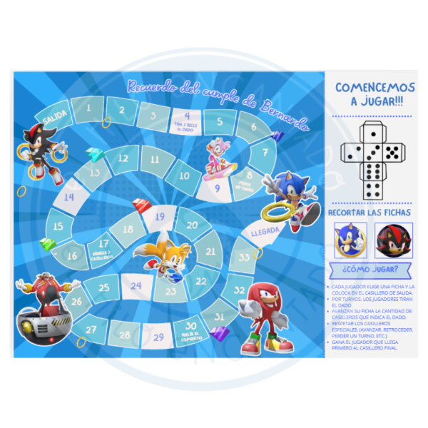Producto - PDF "juego de recorrido Sonic"