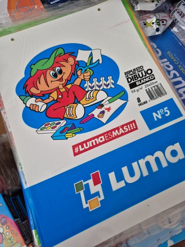 Producto - Repuesto hoja dibujo n5 BLANCO Luma 8 hojas