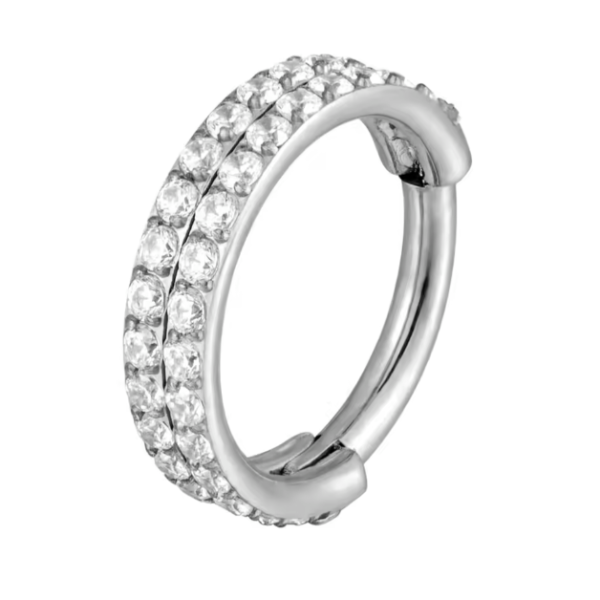 Producto - Piercing Argollita Doble Cristal Titanio