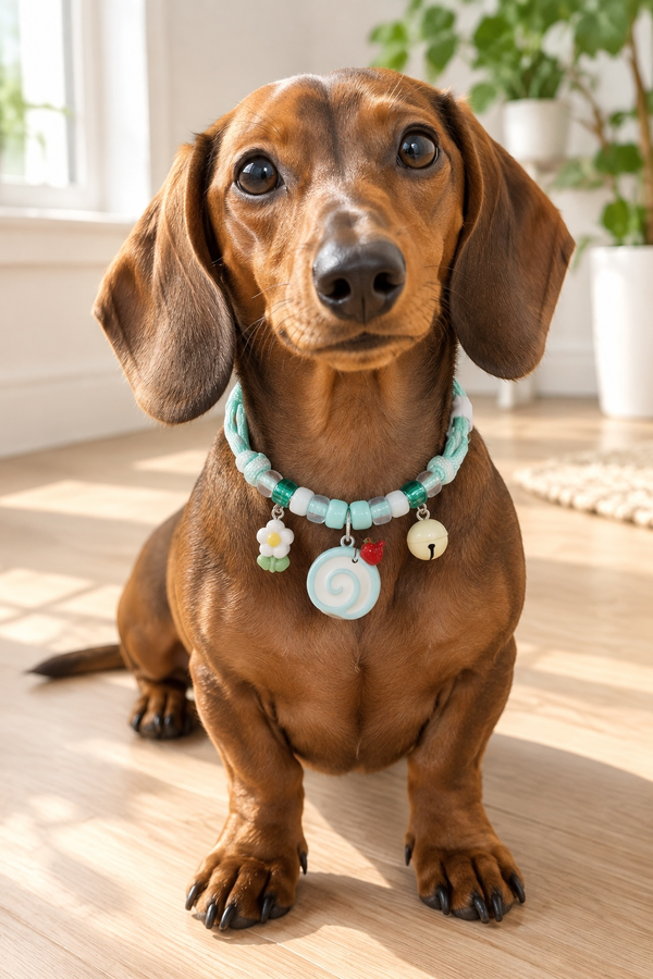 Producto - COLLAR CORDON CON DIJES Y CASCABEL REGULABLE HASTA 34cm - 4