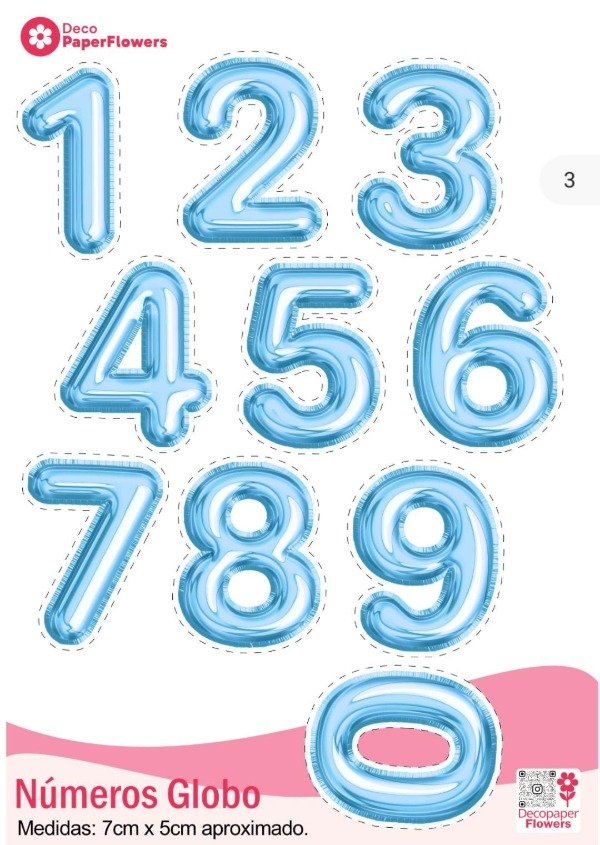 Producto - Kit imprimible de Números Globos