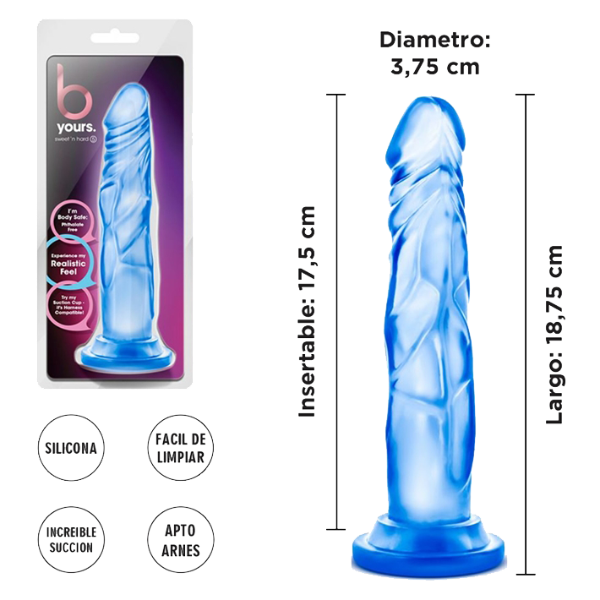 Producto - Dildo 13 CM Con Sopapa Semitransparente