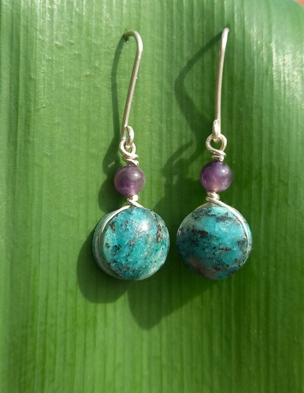 Producto - Aros de Trinita y cuarzo amatista plata