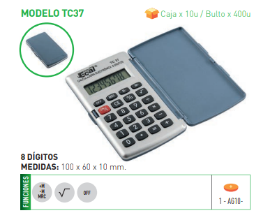 Producto - Calculadora Ecal de bolsillo con tapa TC37