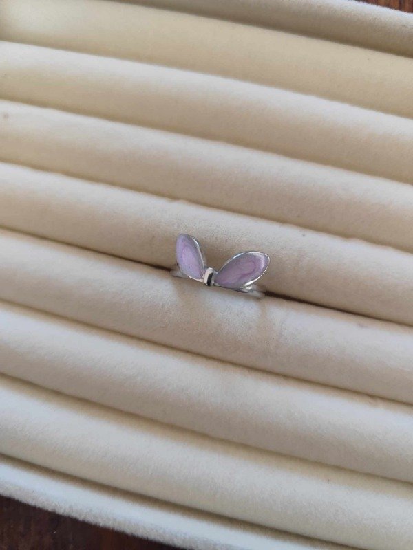 Producto - Anillo esmaltado violeta. Acero quirúrgico.